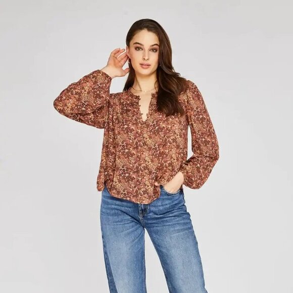 Gentle Fawn Evie Blouse Sienna Ditsy- Floral Bohemian Blouse- Size Small - Picture 2 of 10